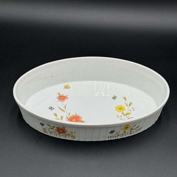 Vintage Country Flowers by Andrea‎ Oven to Table Oval Ribbed Casserole Dish - Picture 1 of 8
